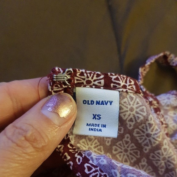 Old Navy Womens Blouse Print Tank Top Sleeveless Size XS Beach Boho Bohemian - Picture 9 of 12